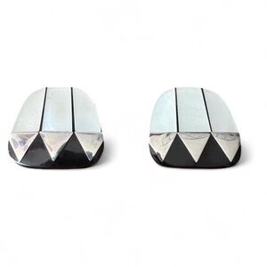 Vintage Black & Silver Geometric Statement Earrings